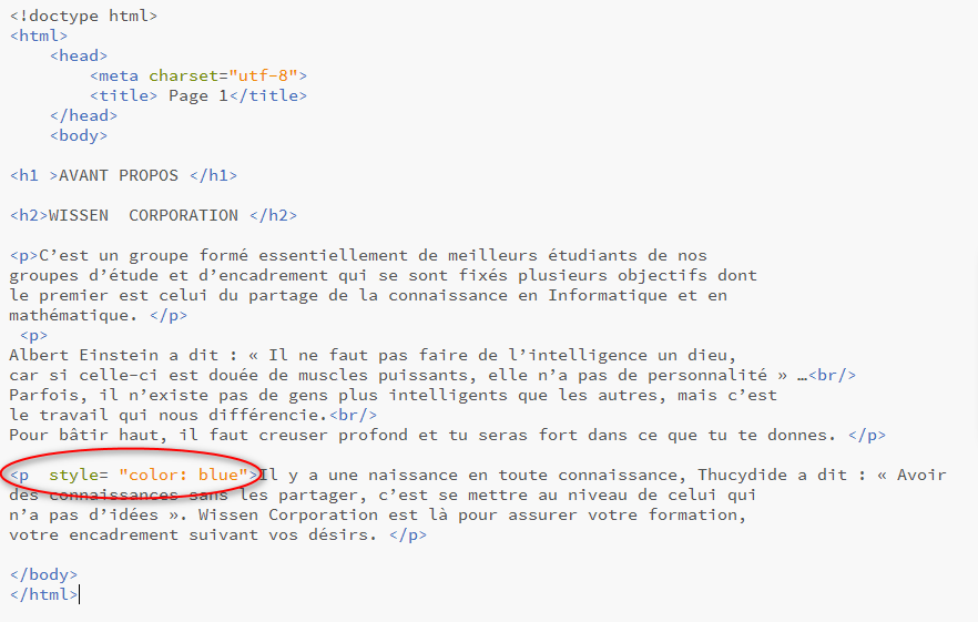 utilisation de CSS