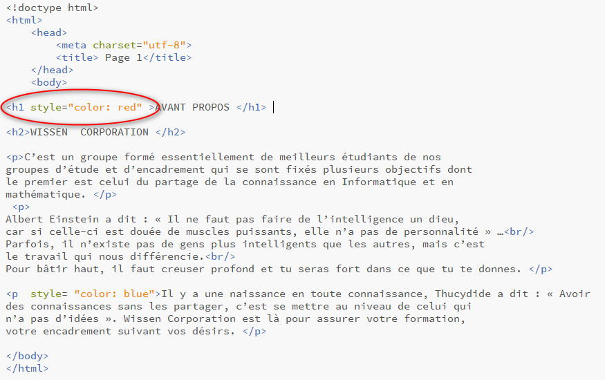 Utilisation de CSS