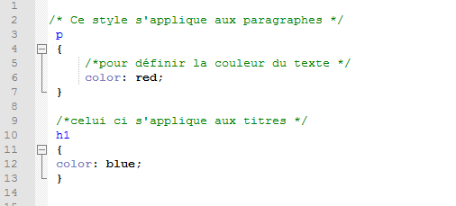 commentaires en CSS