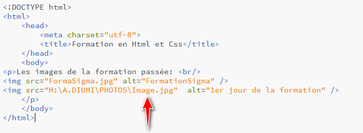 Insertion d'image en HTML 