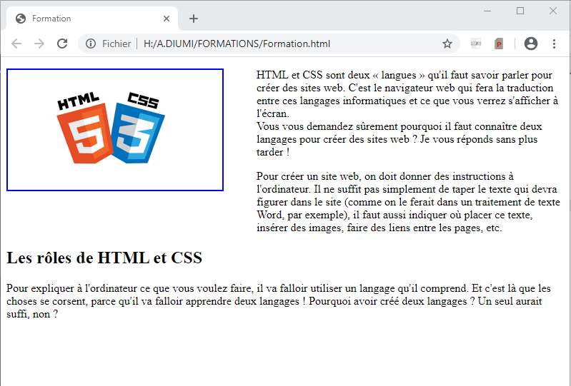 positionnement en CSS