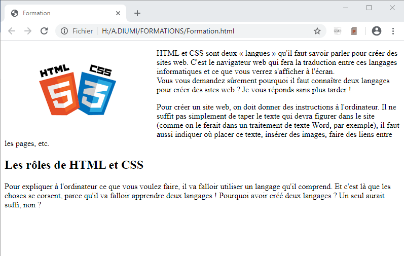 positionnement en CSS