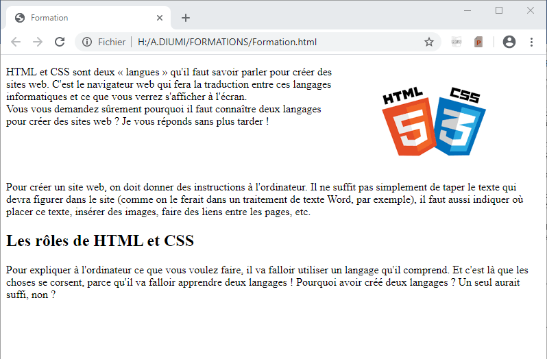 positionnement en CSS