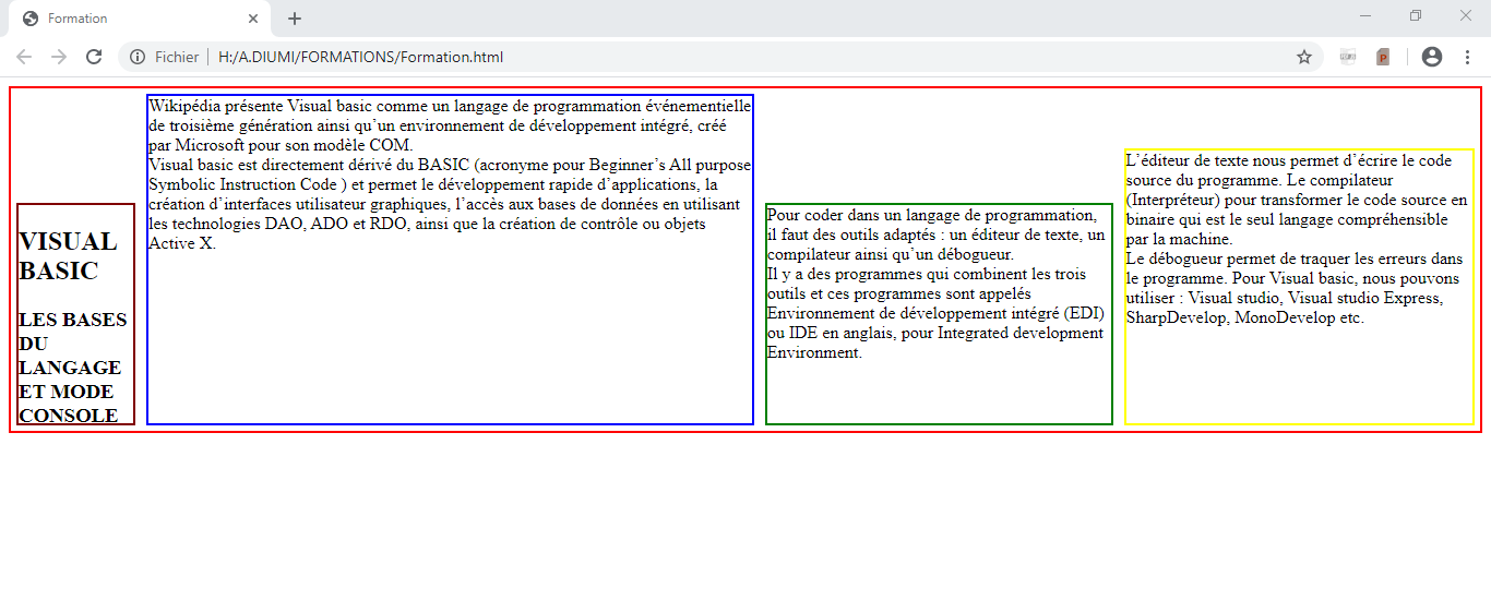 positionnment en CSS